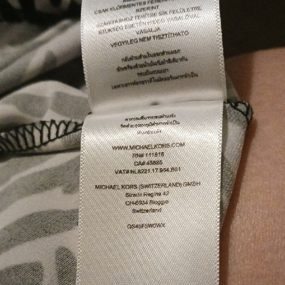 Michael Kors Black and White Crew Neck Short Sleeve Pull On Sheath Mini Dress S - Picture 12 of 16